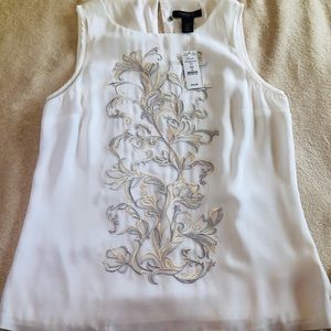 WHBM Sleeveless Embroidered Shell Top 💥💥NWT💥💥